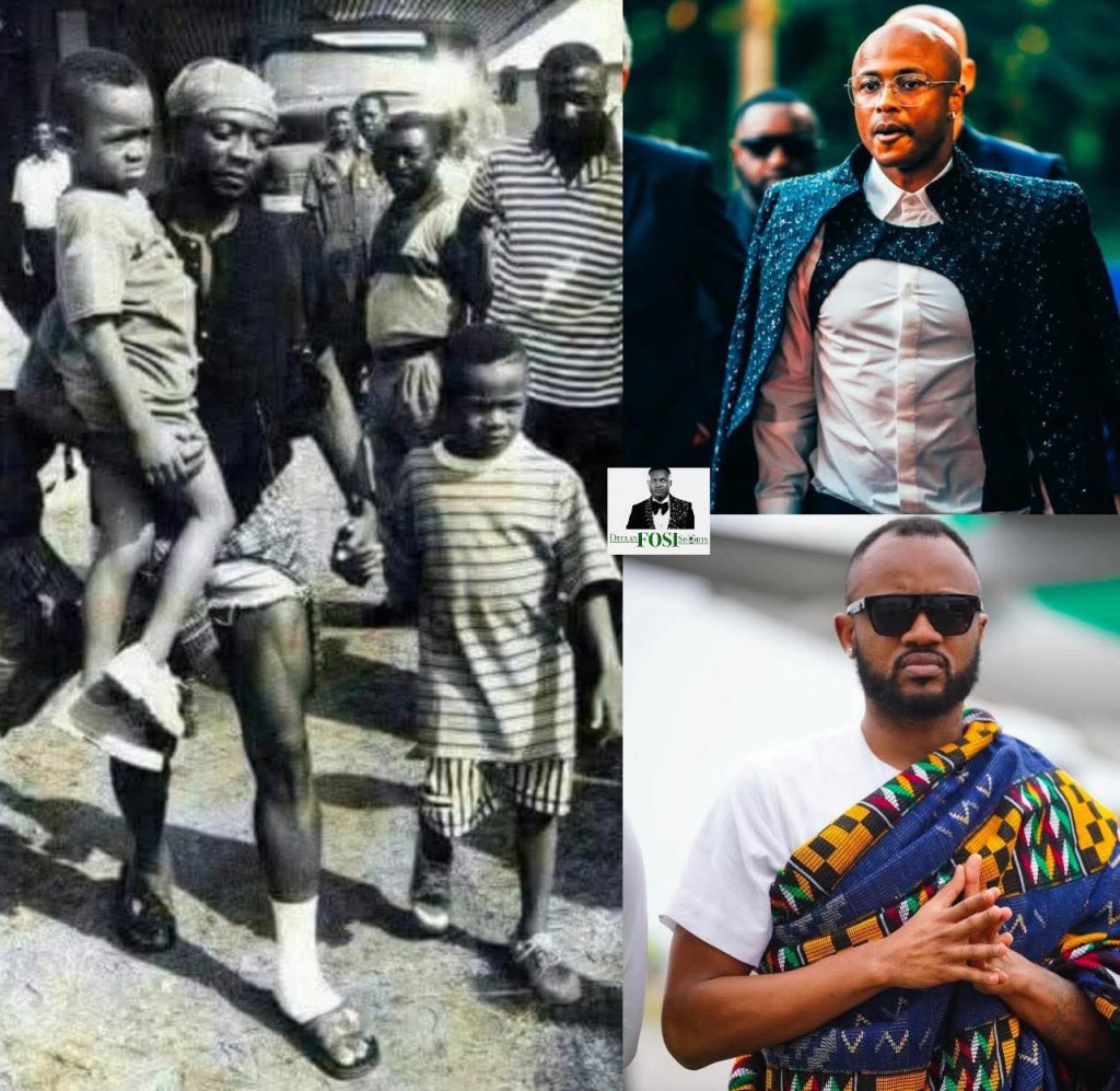 GHANAIAN FORMAL FOOTBALLER ABEDI PELE AND HIS TWO&nbsp;SONS