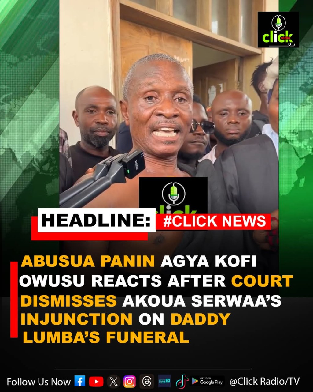 Abusua Panin Agya Kofi Owusu Reacts After Court Dismisses Akosua Serwaa’s Injunction on Daddy Lumba’s&nbsp;Funeral*