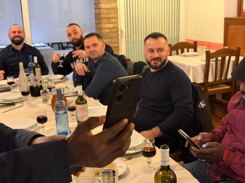 MARIUS KORBI THE CEO OF NEW AMA S.R.L. IN RESTAURANT WITH HIS&nbsp;WORKERS